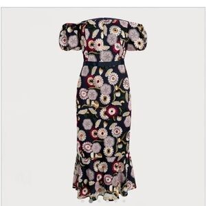 Sam Edelman Off The Shoulder Floral Embroidered MIDI Dress.